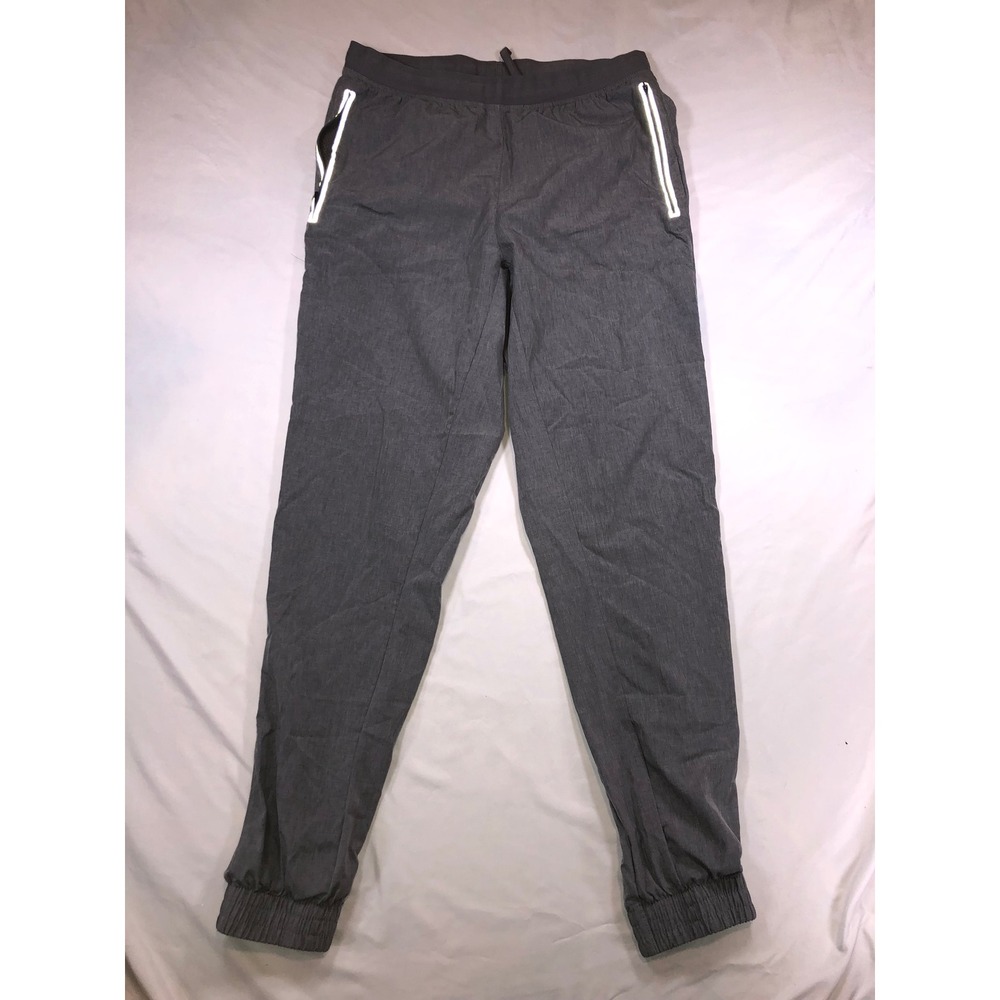 Skora Mens Quick Dry Joggers Gray Heather Reflective Zip Pocket Pants Small